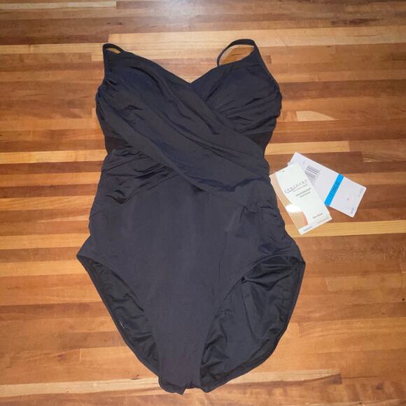 Coco Reef Contours Sterling Bra-Sized One-Piece Swimsuit black US 12/36C/D - Picture 2 of 10